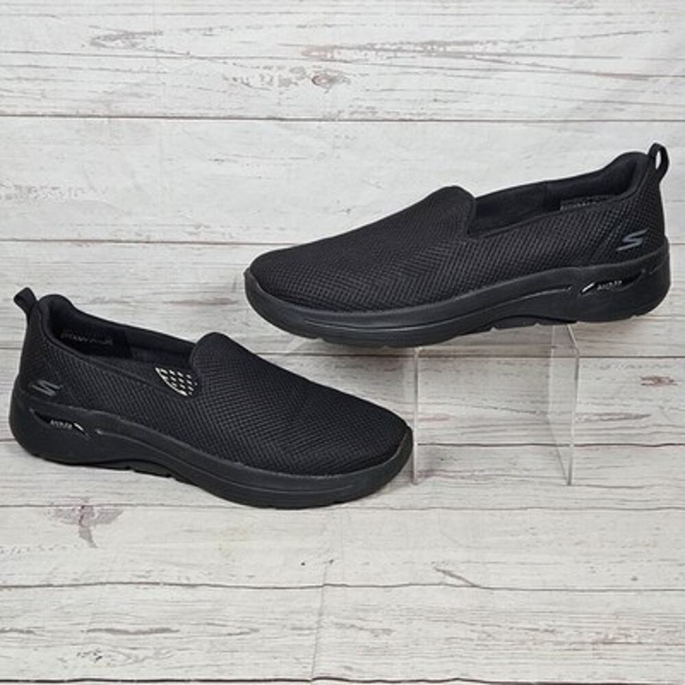 SKECHERS GoWalk Comfort Shoes Women's Black US 11 Arch Fit Slip-On Mesh